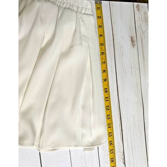 Promesa Womens Silky Polyester Pleated Mini‎ Skort White Sz M Tennis Golf - Picture 3 of 8